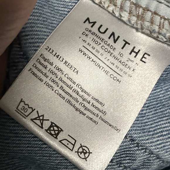Munthe Reeta Jeans Size 40 High Rise Fit Organic Cotton PatchPocket Straight Leg - Picture 7 of 8